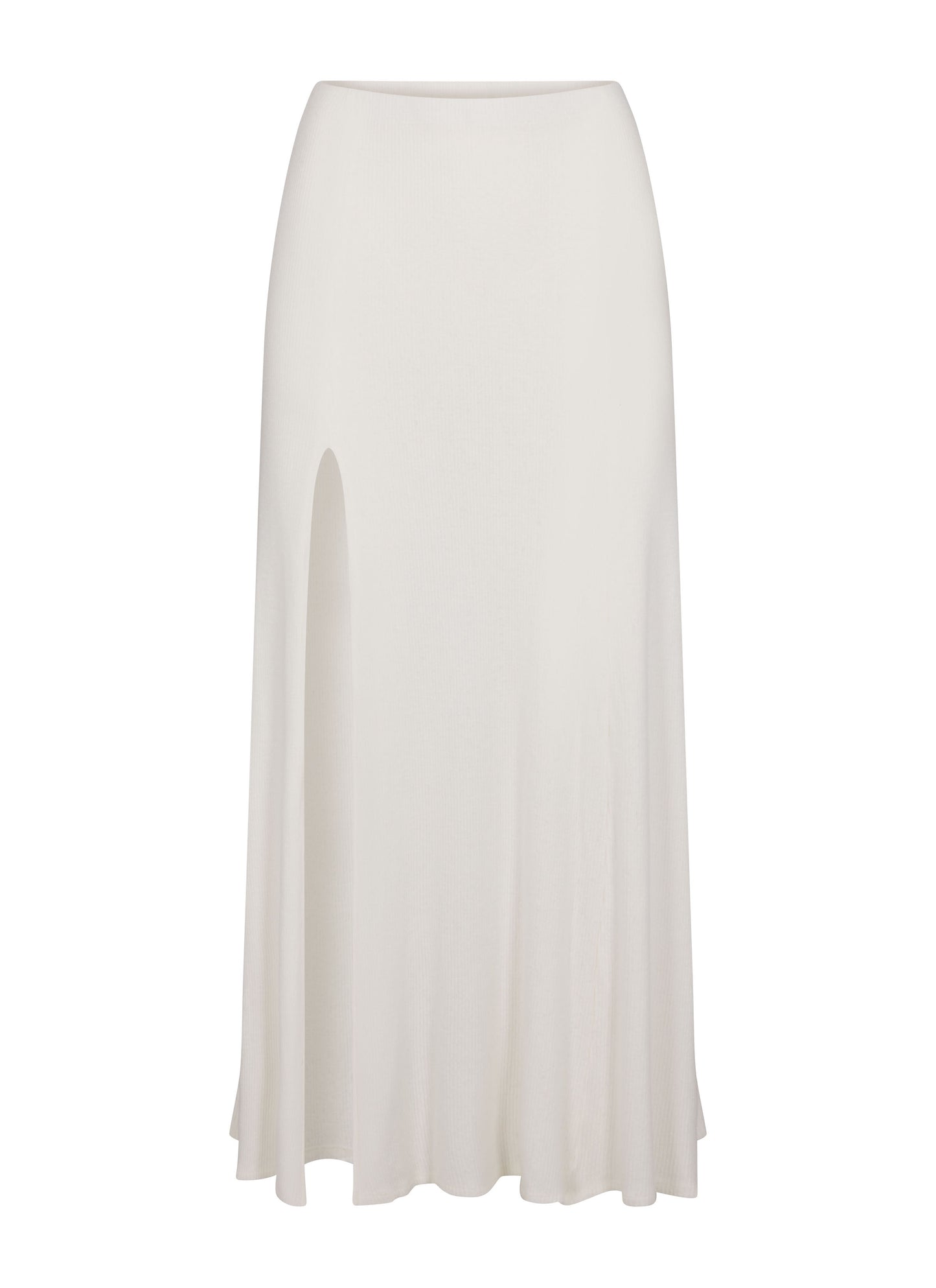 Micro Rib Midi Skirt, White / XS,  - Brownlee
