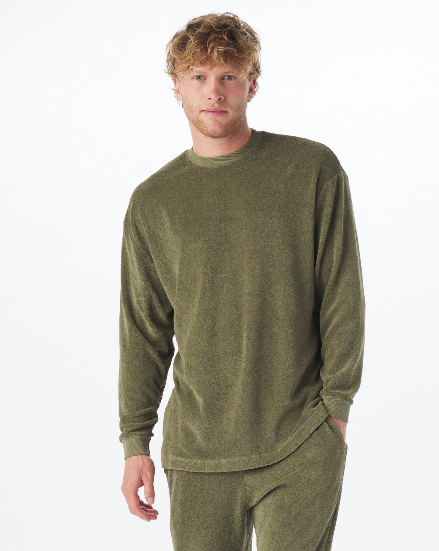 Men's Post Game Sweater, Olive / S, Tops - Brownlee