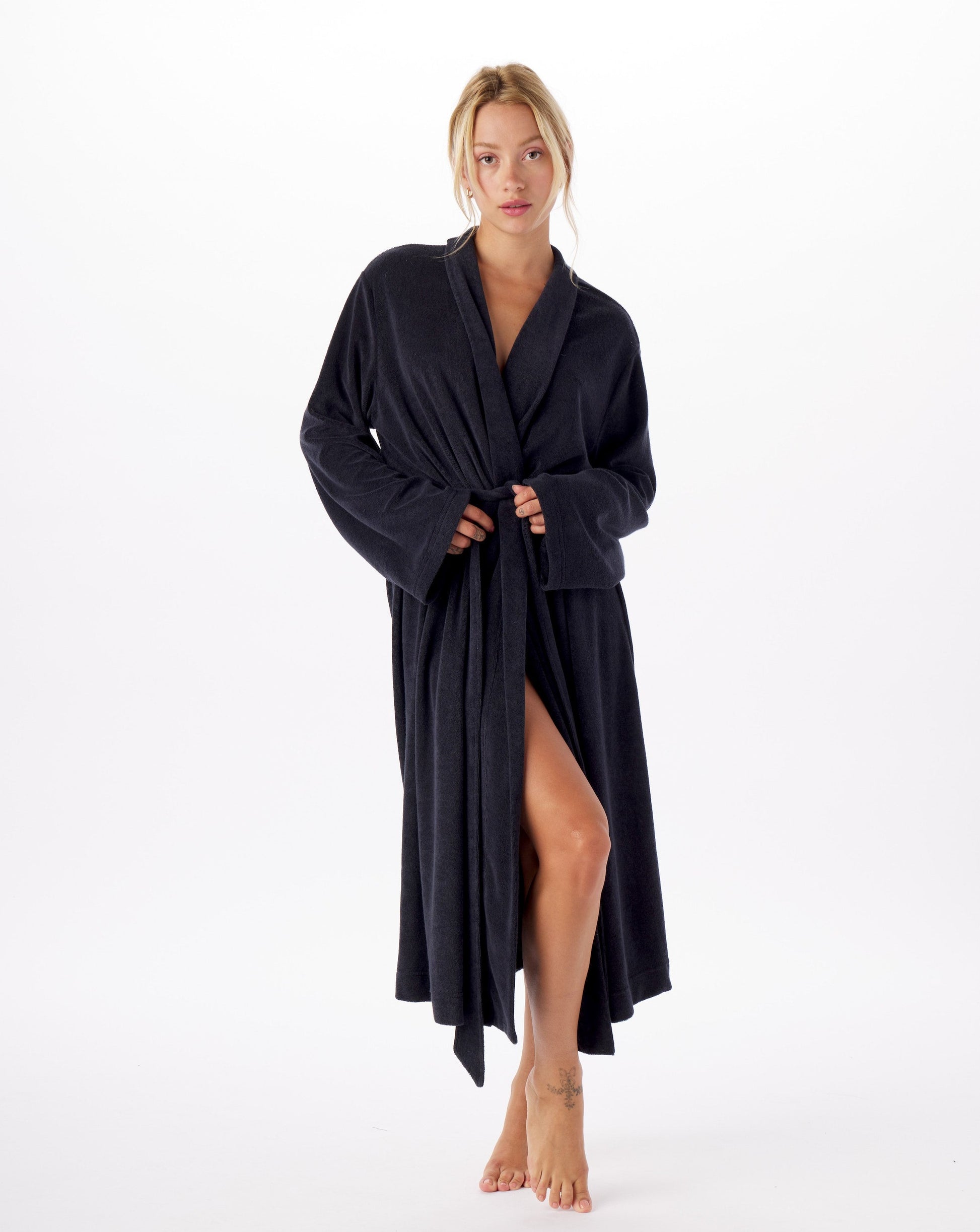 The Robe, Jet Black / XS/S, Apparel & Accessories > Clothing > Sleepwear & Loungewear > Robes - Brownlee